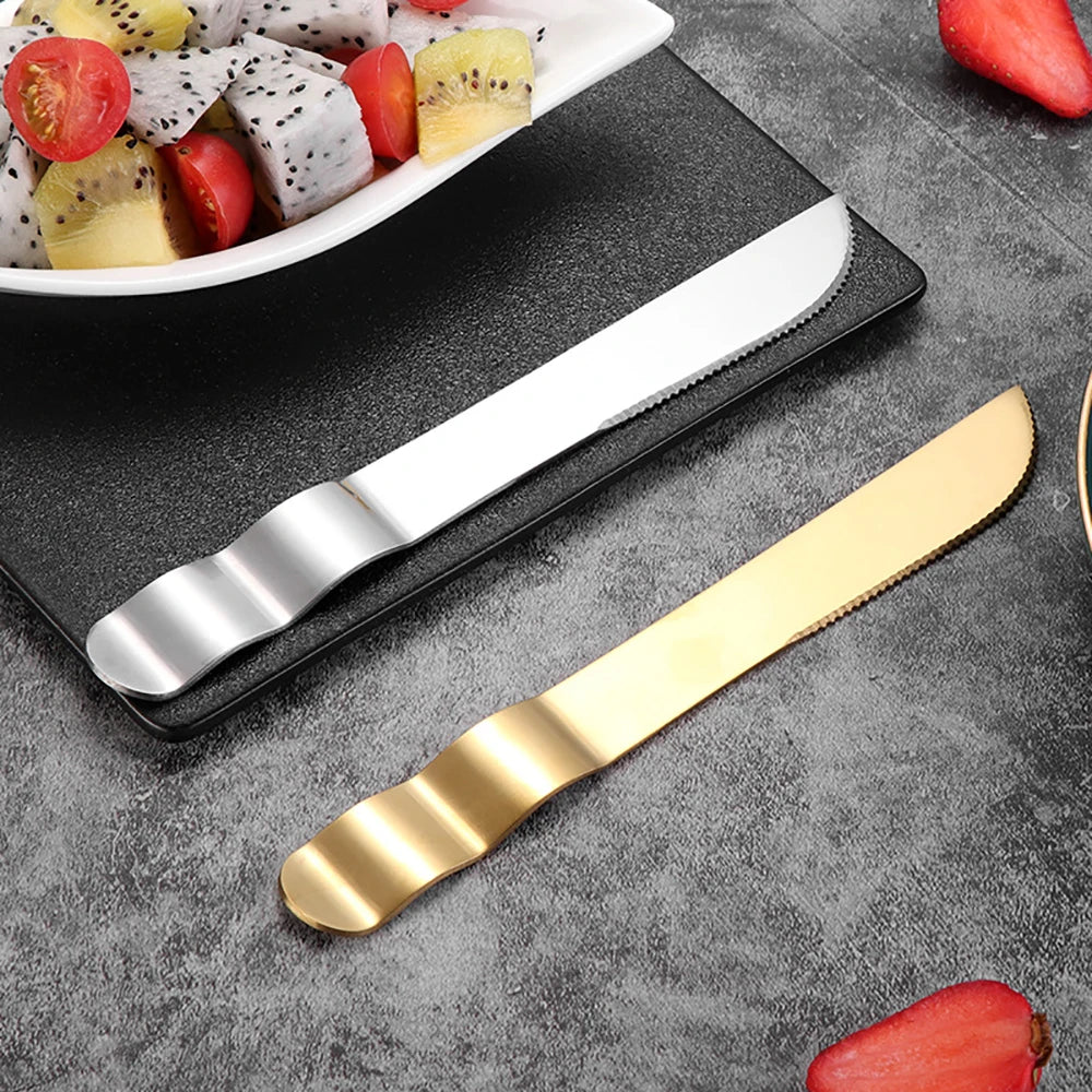 8-Pc Rose Gold Stainless Steel Wedding Cake Knife Set