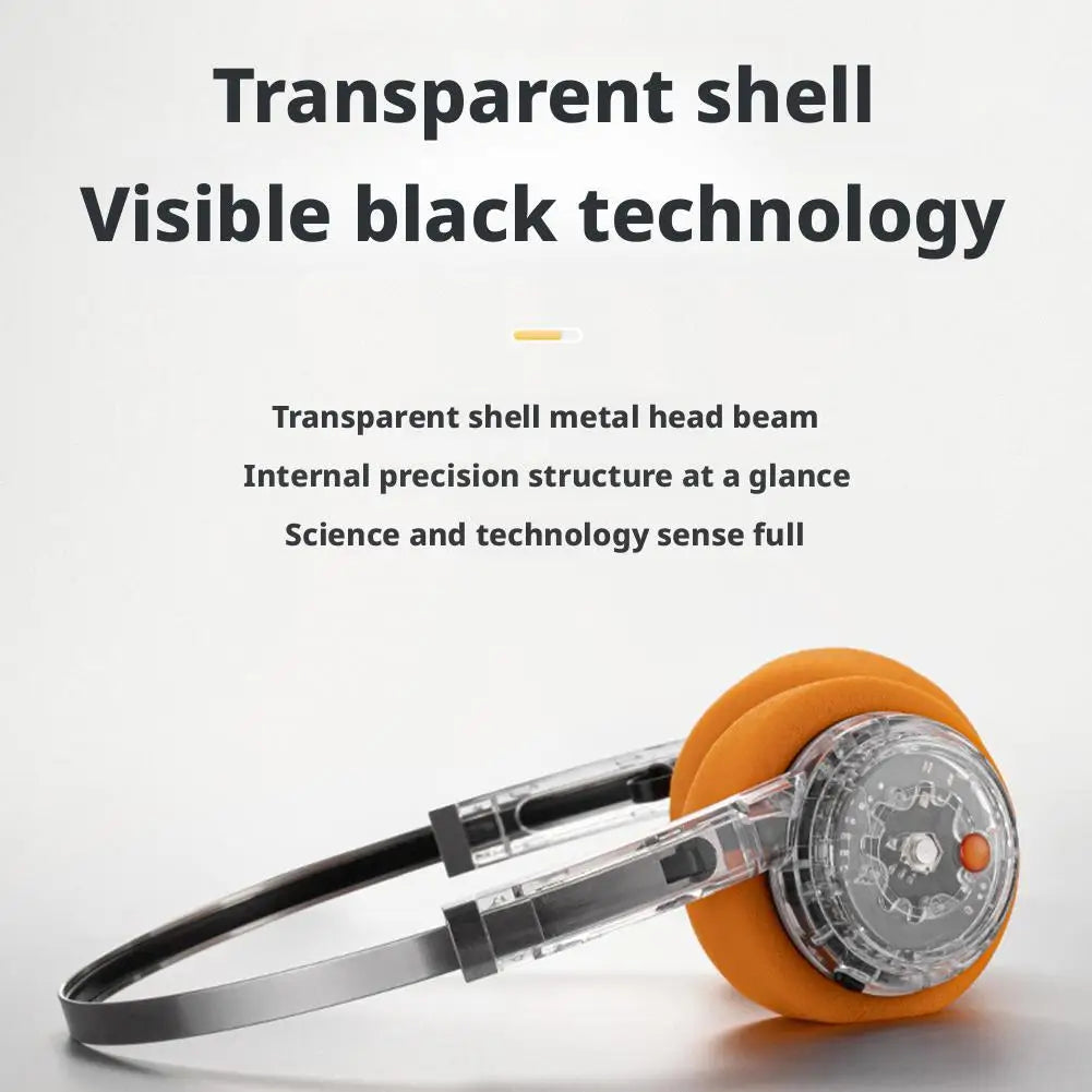 Retro Transparent Wireless Headphones | Bluetooth 5.2 | 20Hr