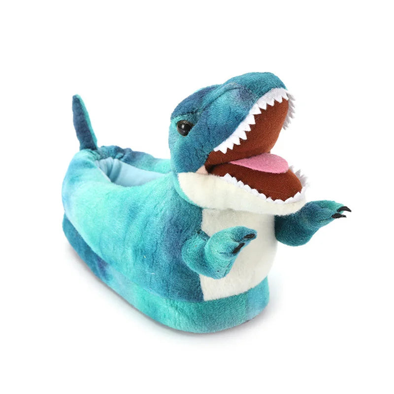Dinosaur Furry Slippers – Kids & Adult Animal Slides