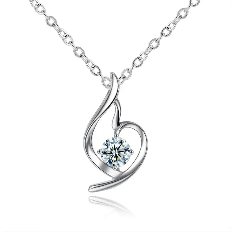 Huitan Cubic Zirconia Pendant Necklace – Women's Wedding Jewelry
