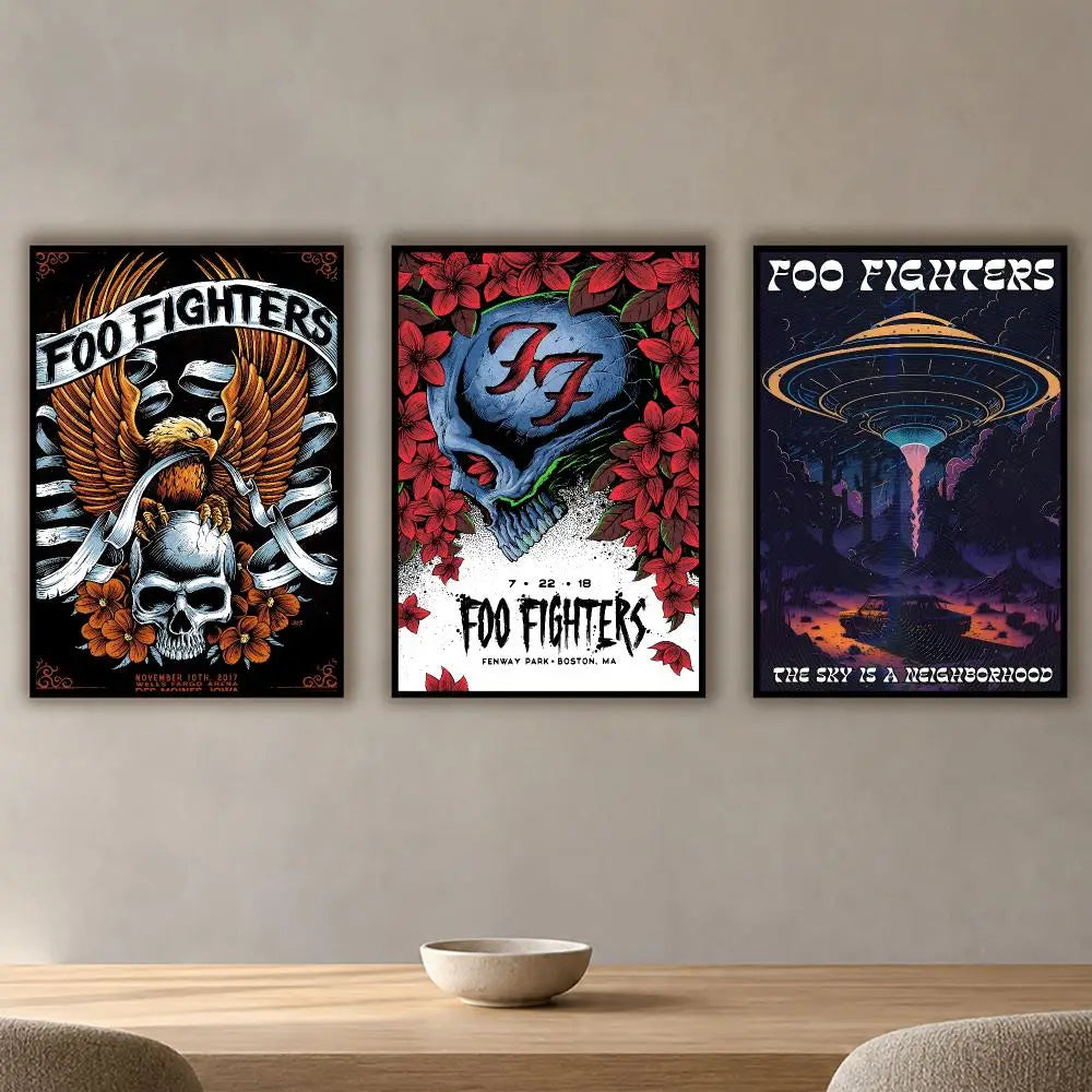 Foo Fighters Waterproof PVC Poster Stickers – Wall & Home Décor