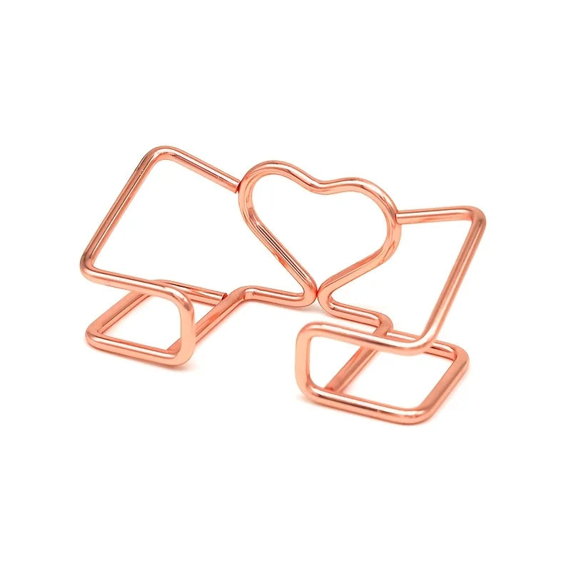 Metal Heart-Shaped Business Card Holder – Rose Gold Stand