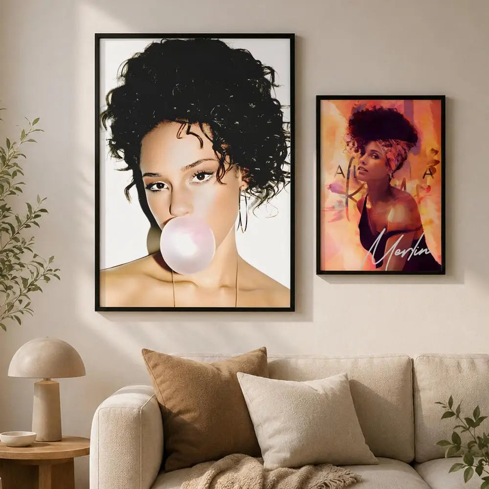 Alicia Keys HD Peel-and-Stick Waterproof Wall Poster