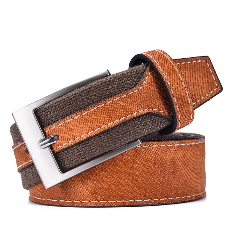 Men's Canvas & Faux Leather Hybrid Belt | Casual Everyday Style