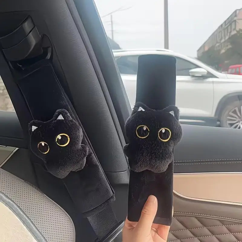 Black Cat Seatbelt Shoulder Pad – Soft Car Seat Belt Cover
