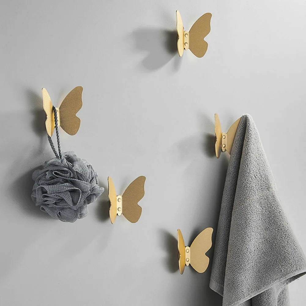 Butterfly Aluminum Alloy Wall Hook | Frosted Decorative Hook