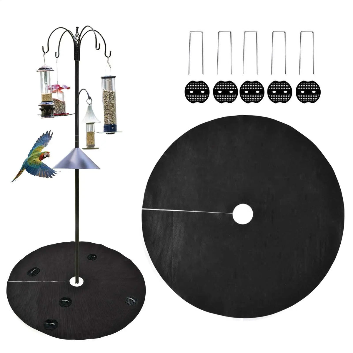 Under Bird Feeder Mat 2-Pack – 47" Water-Permeable Lawn Catcher