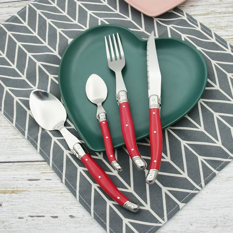 Rainbow Laguiole Cutlery Set 4–24 Pcs | Stainless Steel Flatware