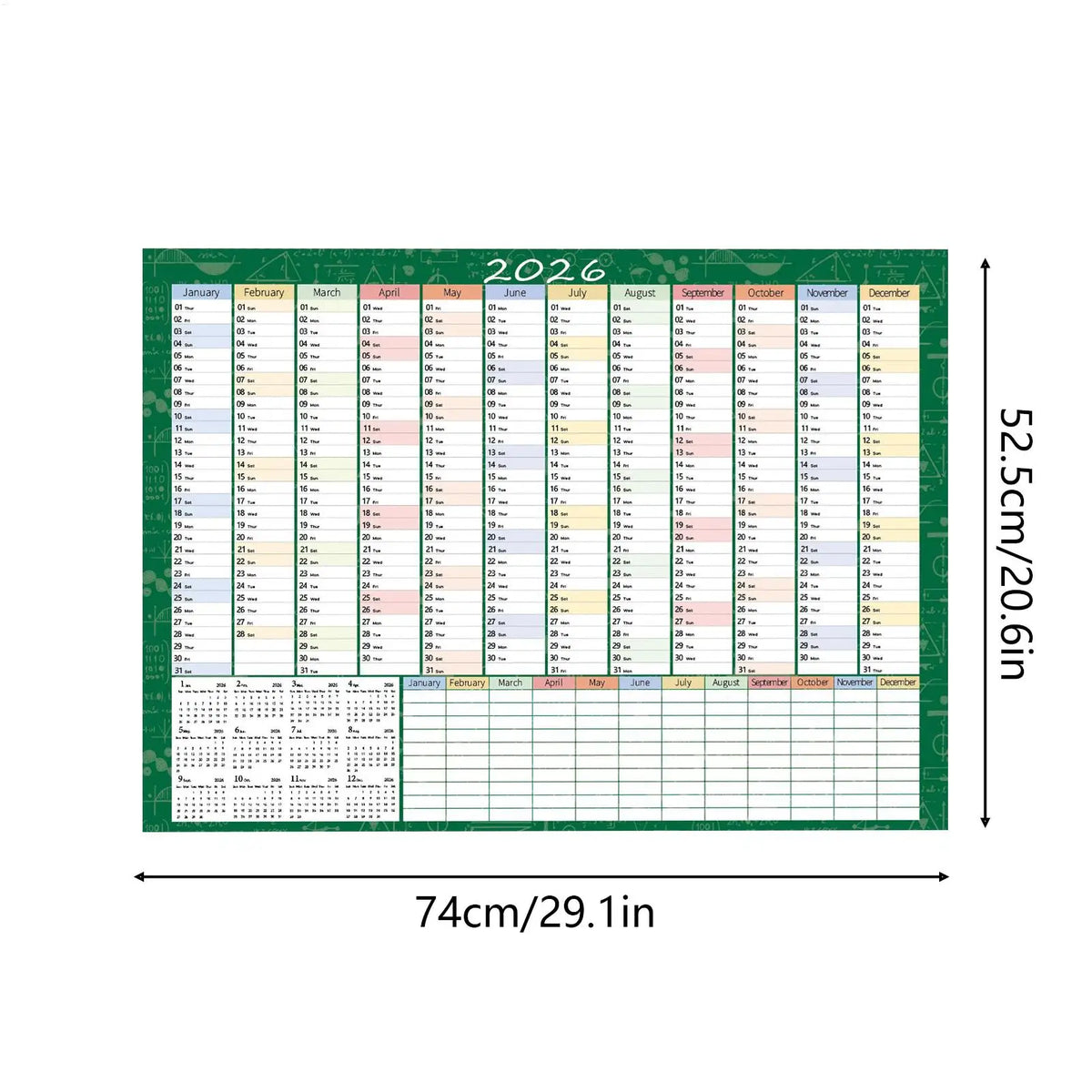 2026 Plan Calendar 29 X Large Notebook Tip Labels Sticker Wall Decor