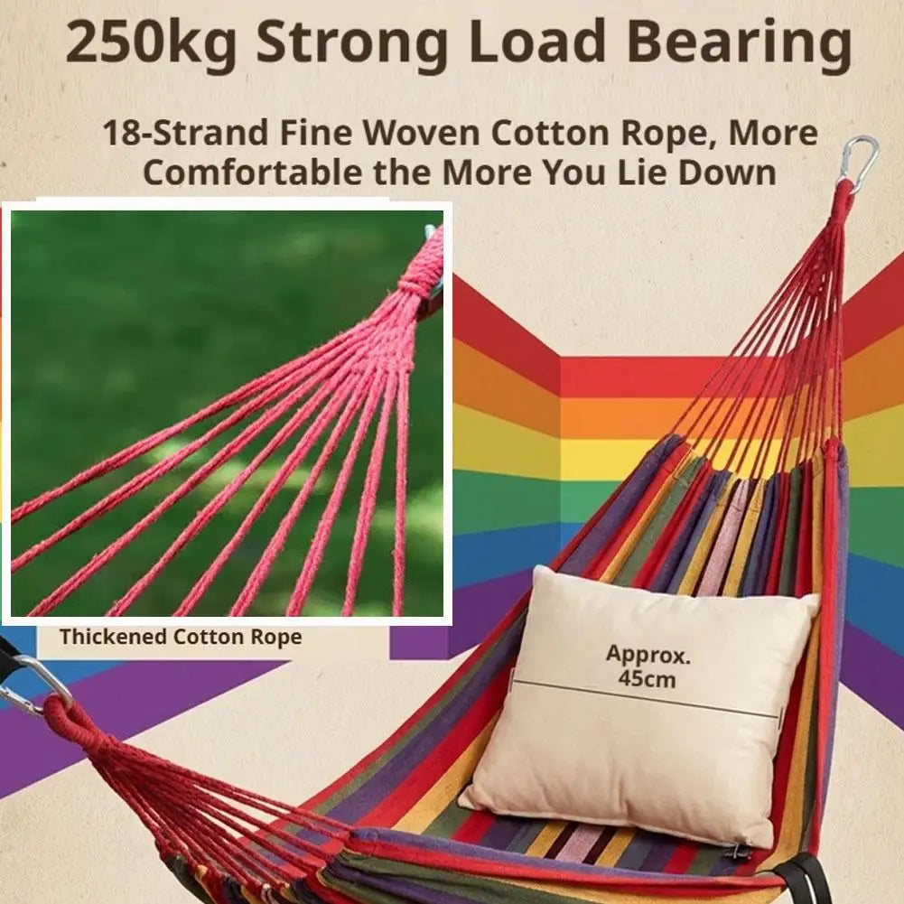 Outdoor Hammock Portable Camping Durable Canvas Hanging Bed Soft