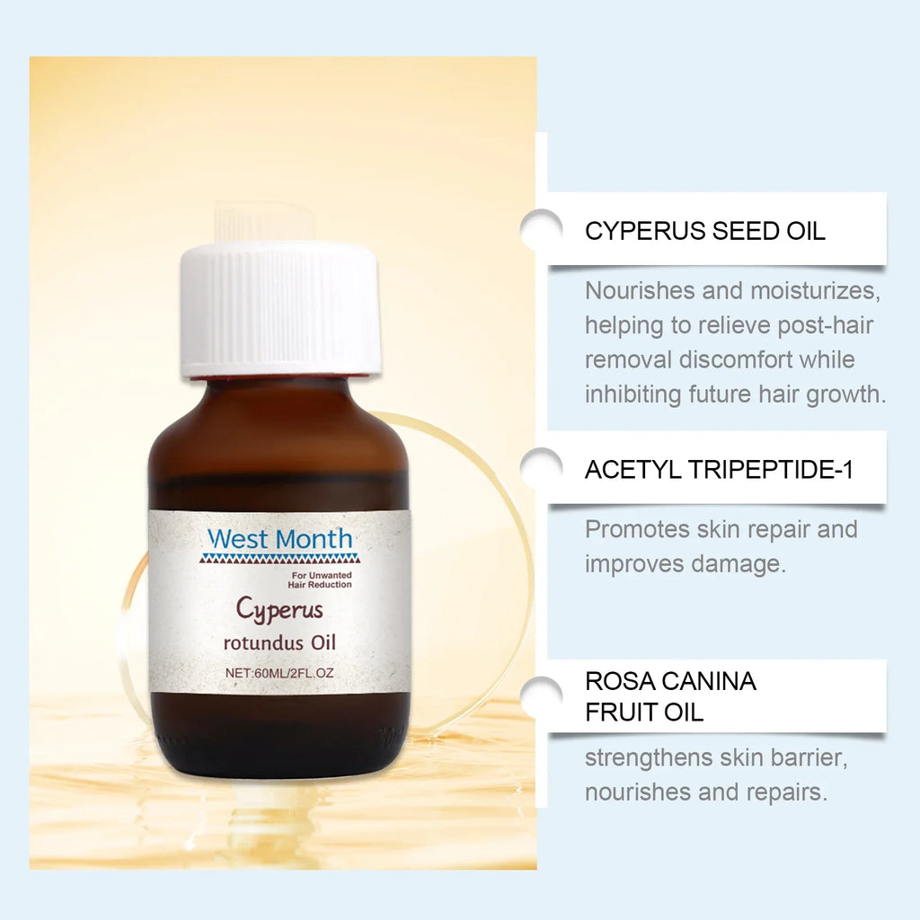Cyperus Rotundus Hair Growth Inhibitor Oil 60ml | WEST MONTH