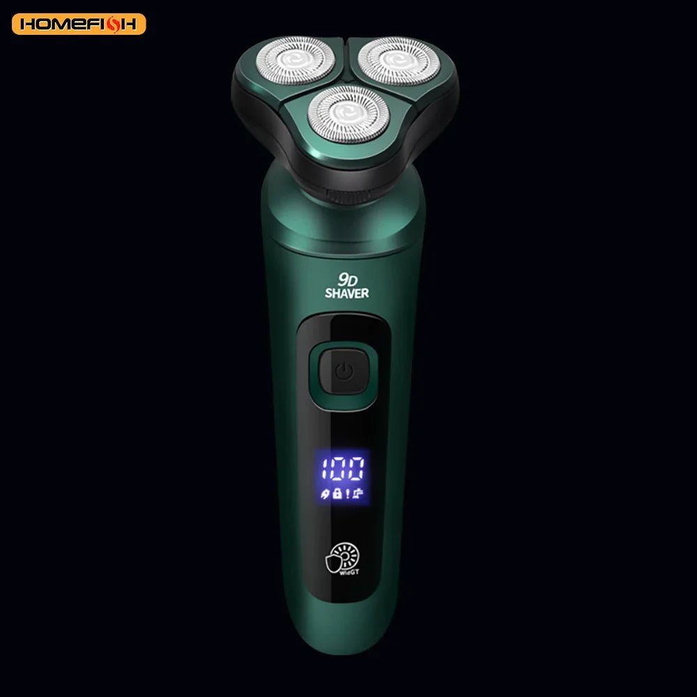 Smart Electric Shaver LCD Display 3D Floating Triple Head Razor USB