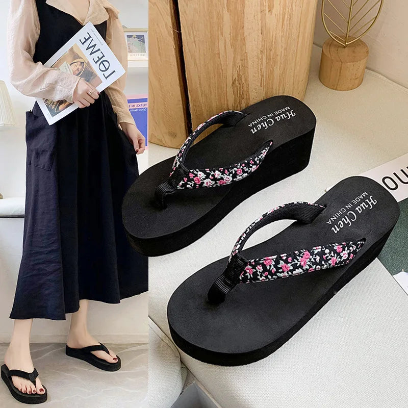 Women's Bohemian Beach Sandals | Ethnic Floral Flip Flops