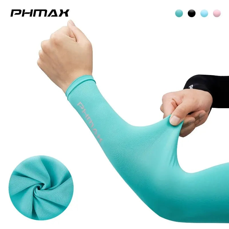 PHMAX UV Cycling Arm Sleeves – Ice Silk, Breathable Sport Cover