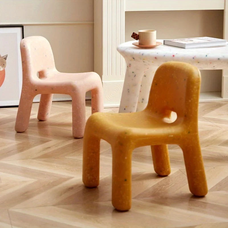 Nordic Style Plastic Chair – Outdoor Bench with Backrest