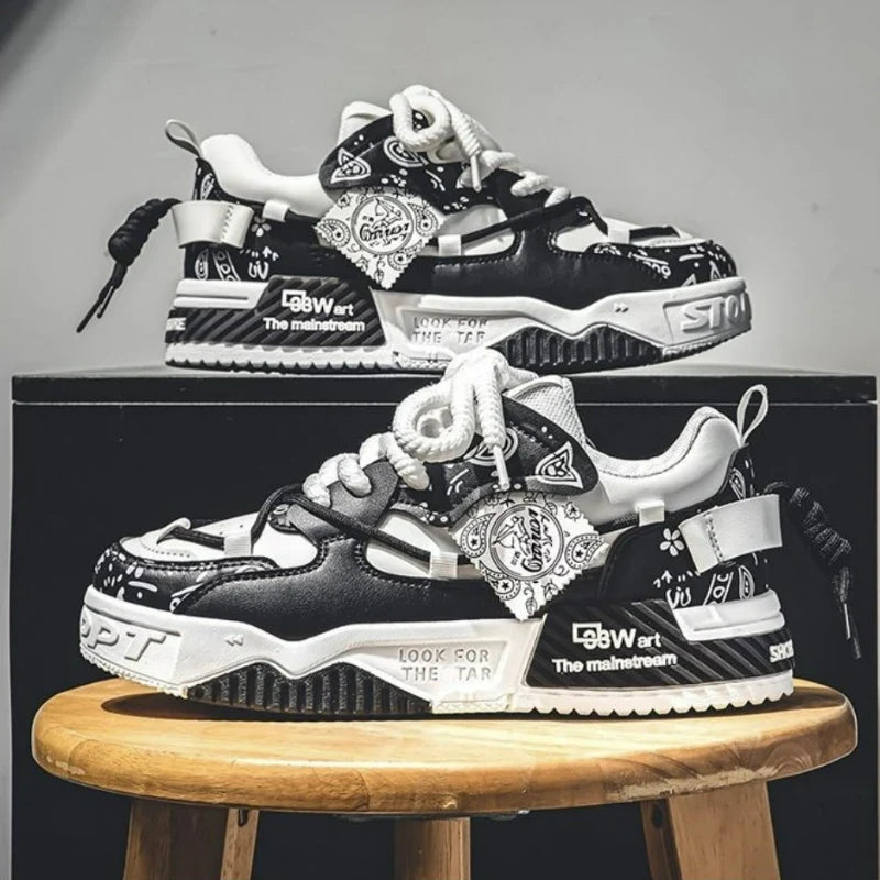 Men's Breathable Mesh Skate Sneakers – Lightweight Vulcanized Flats