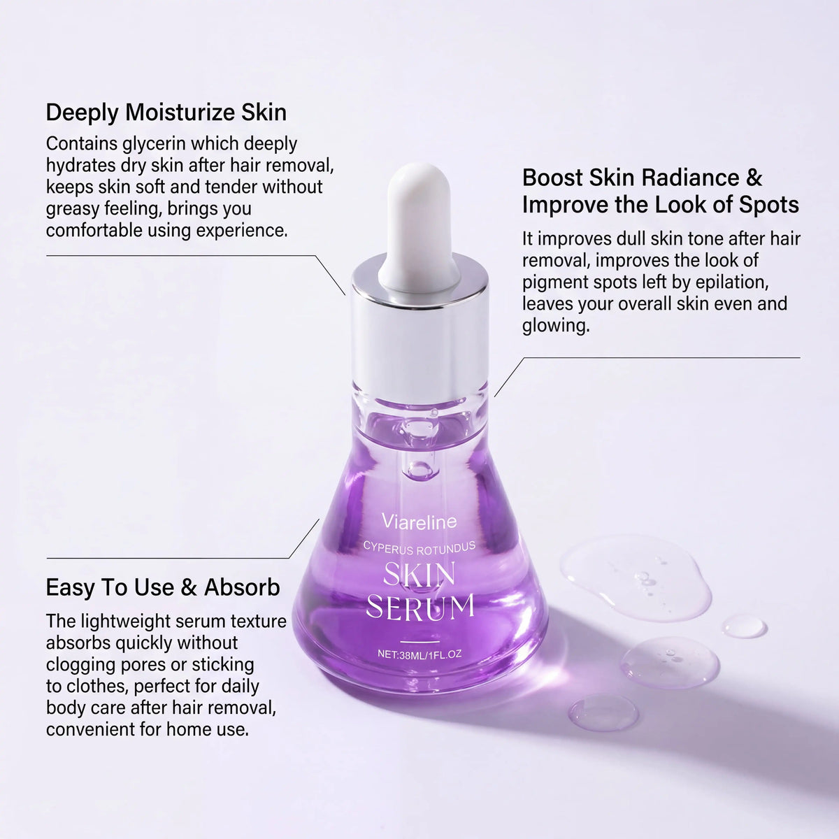Post Hair Removal Serum – Hyaluronic Acid & Brightening 30ml