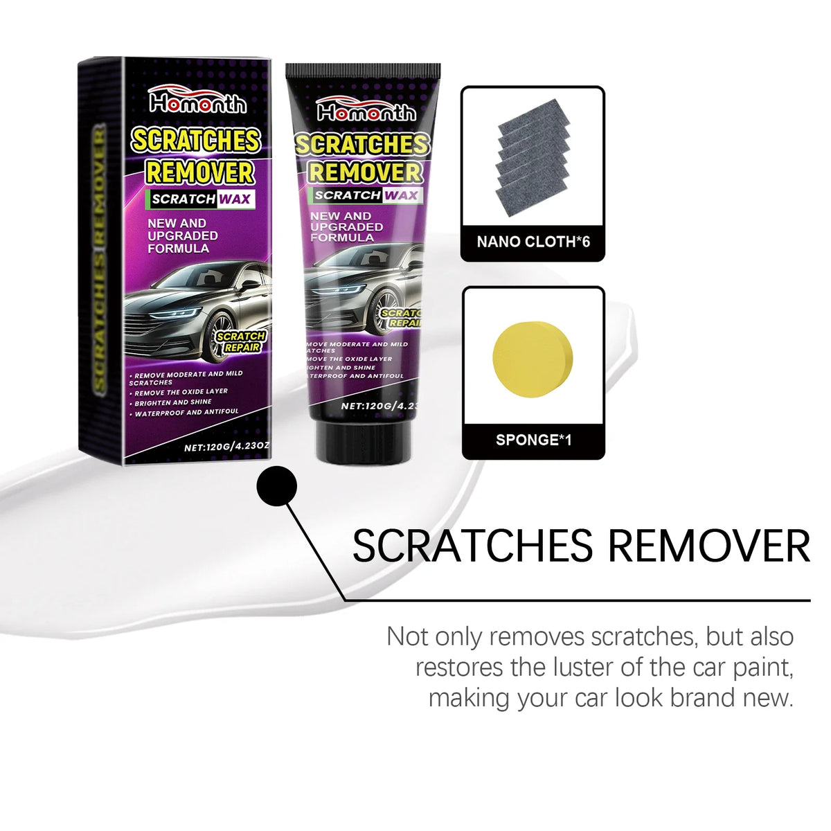 Homonth Car Scratch Repair Paste | Polish, Wax & Headlight Kit