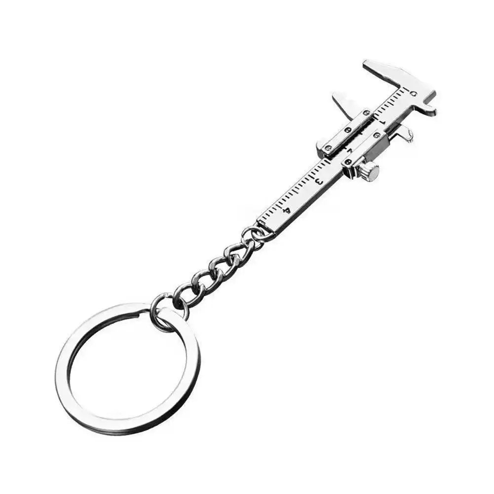 Mini Vernier Caliper Keychain – Stainless Steel Novelty Pendant