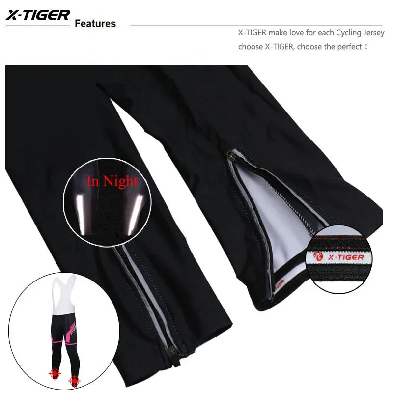 X-TIGER Women's Cycling Bib Tights 5D Gel Pad MTB & Road