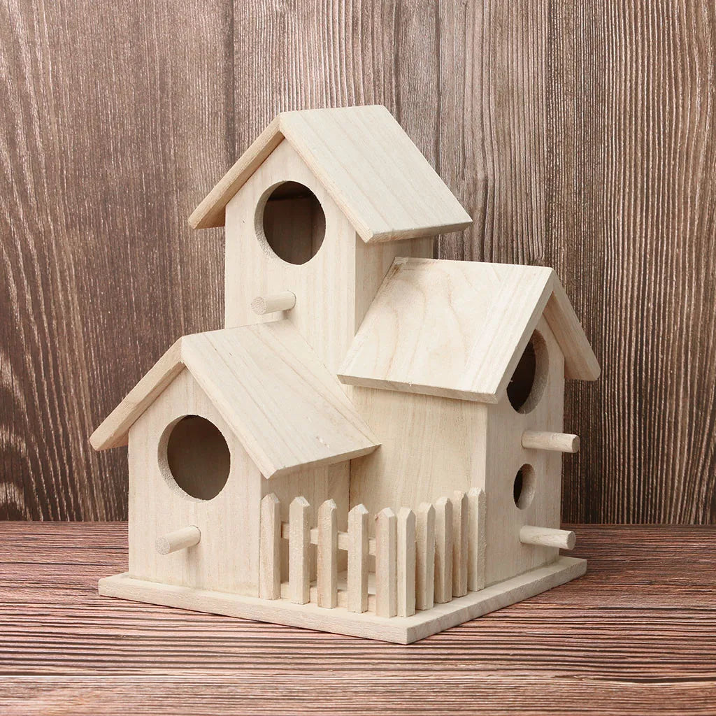 Wooden Hanging Birdhouse | Outdoor Garden Bird Nest Box