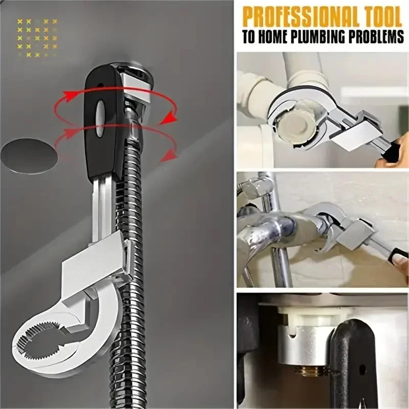 4-in-1 Adjustable Basin Wrench Set | Plumbing Sink Tool Kit