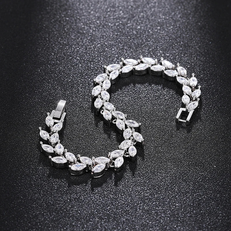 Huitan Marquise CZ Bracelet – Gold & Silver Women's Jewelry
