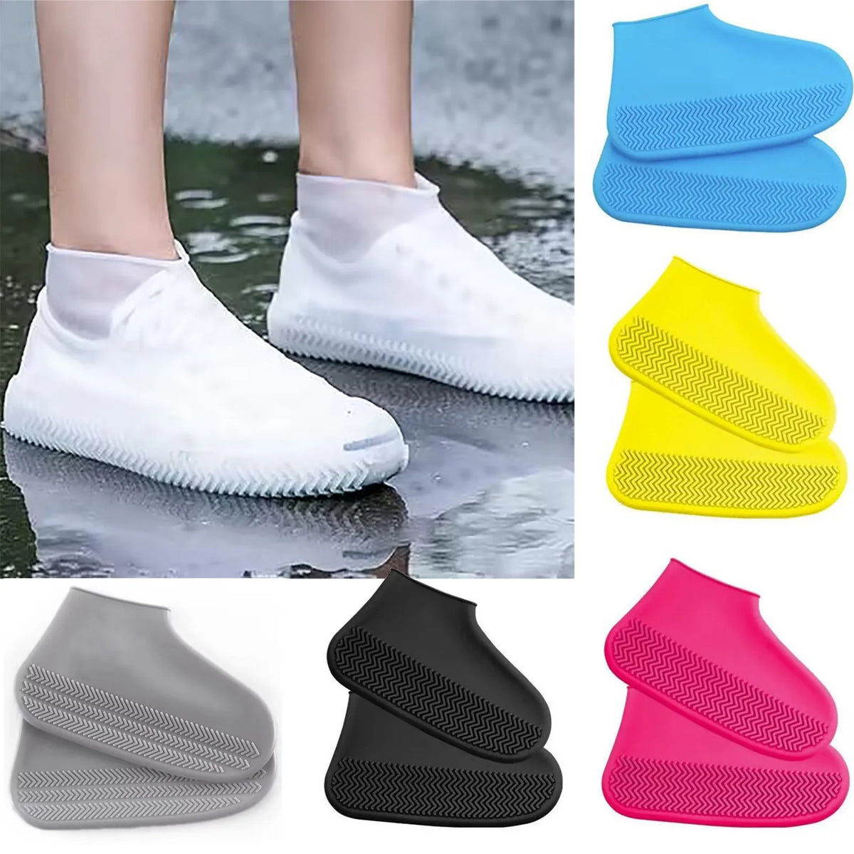 Silicone Waterproof Rain Shoe Covers | Reusable Non-Slip Overshoes