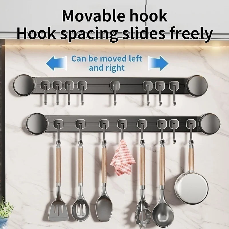 No-Drill Suction Cup Hooks | 6-Hook Kitchen & Wardrobe Rack