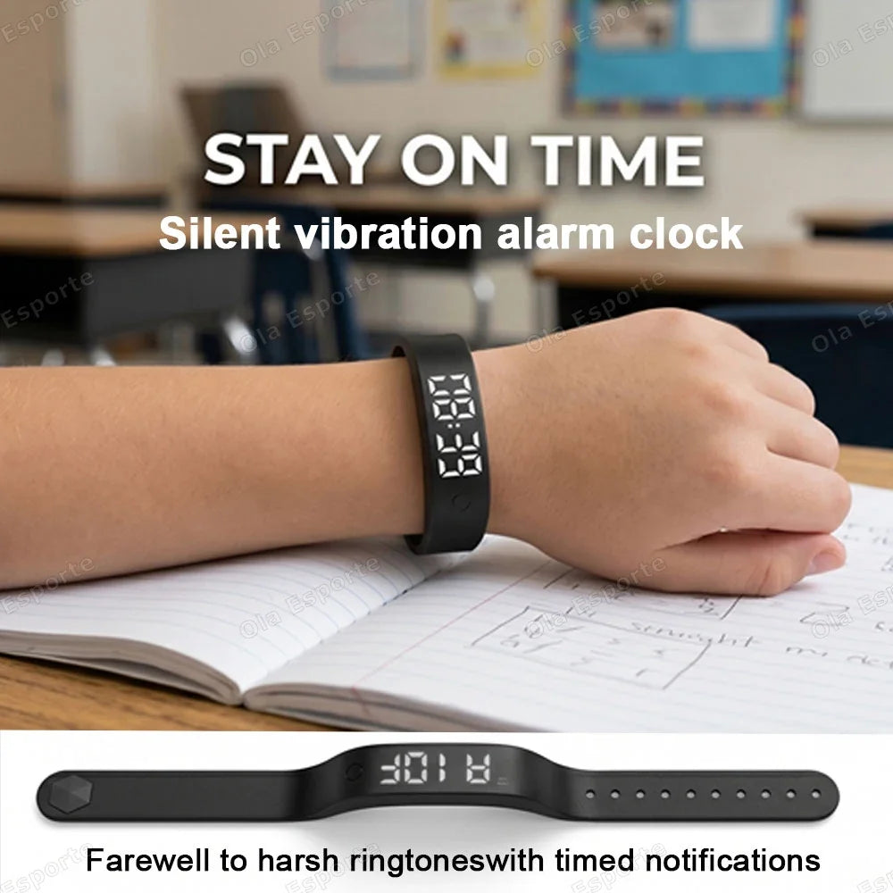Digital Watch Alarm Vibrating Clock Silent Vibration Wake Up