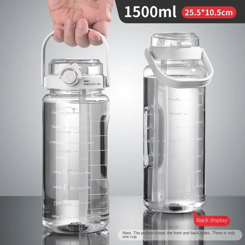 Sports Water Cup Straws Handle BPA-Free Leak-proof Portable Bottle