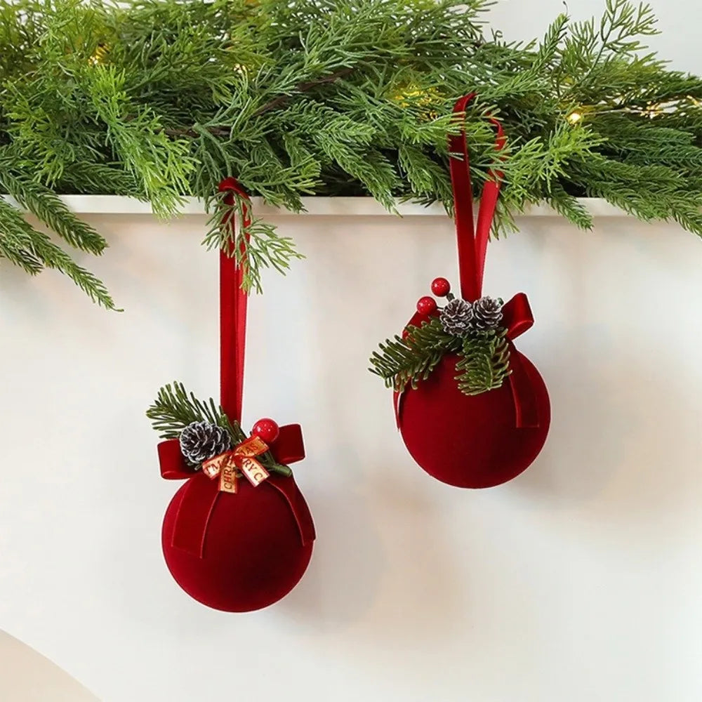 Flocked Velvet Christmas Bell Ornament | Reusable Xmas Tree Pendant