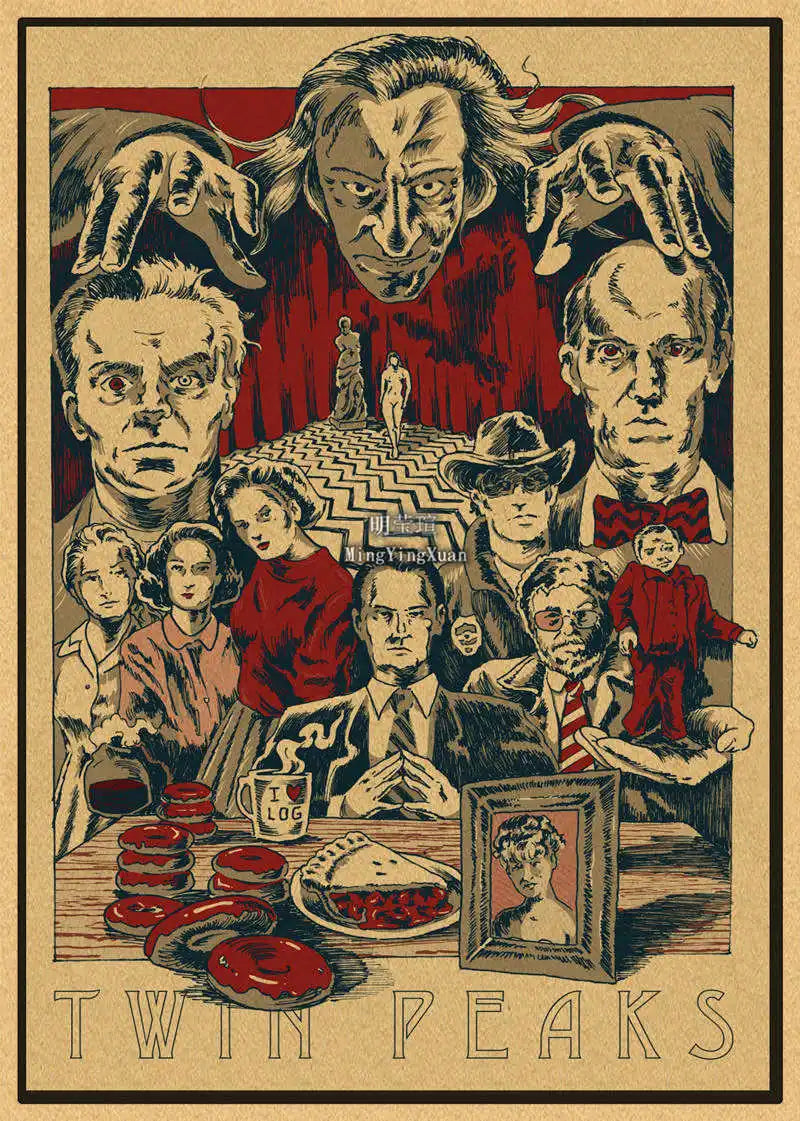 Vintage Horror Movie Kraft Paper Poster | Classic TV Wall Art