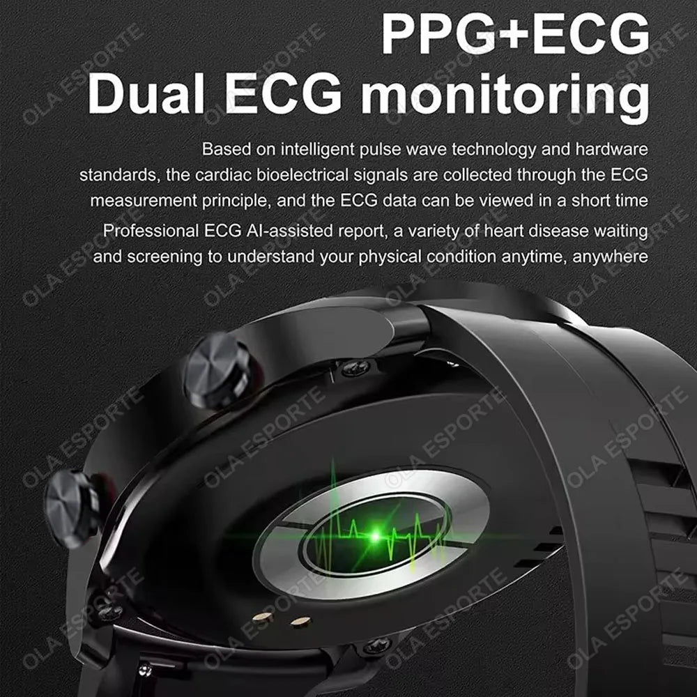 Ola Esporte Men's Bluetooth Smartwatch AMOLED ECG+PPG GPS