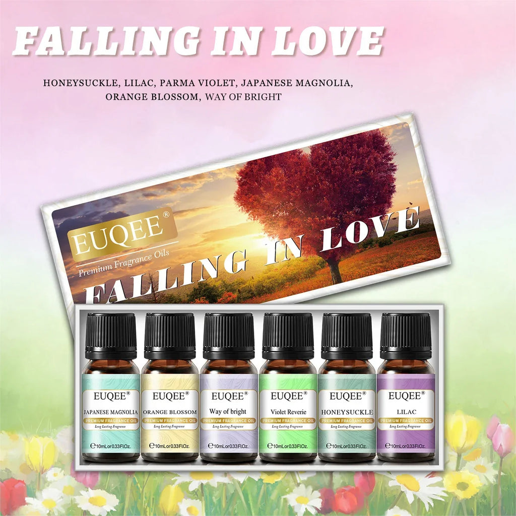 EUQEE 6-Piece Fragrance Oil Set – Reed Diffuser & Candle Making