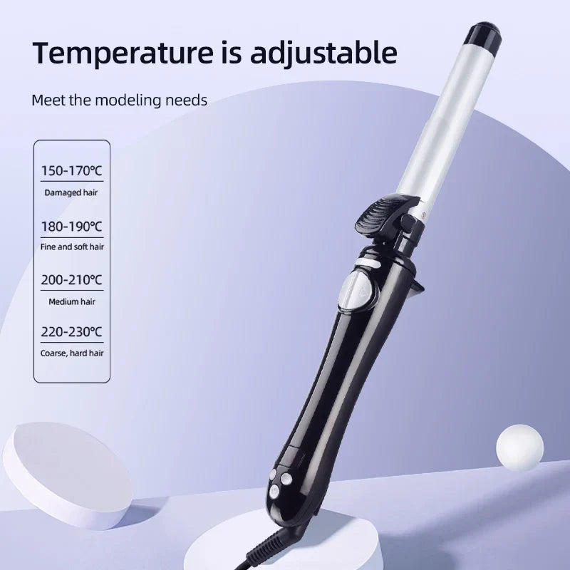 Ceramic Auto Rotating Curling Iron 25mm | Temp Display