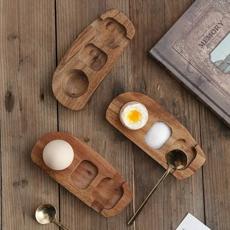 Wooden Egg Holder Tray – Eco-Friendly Acacia Wood Organizer