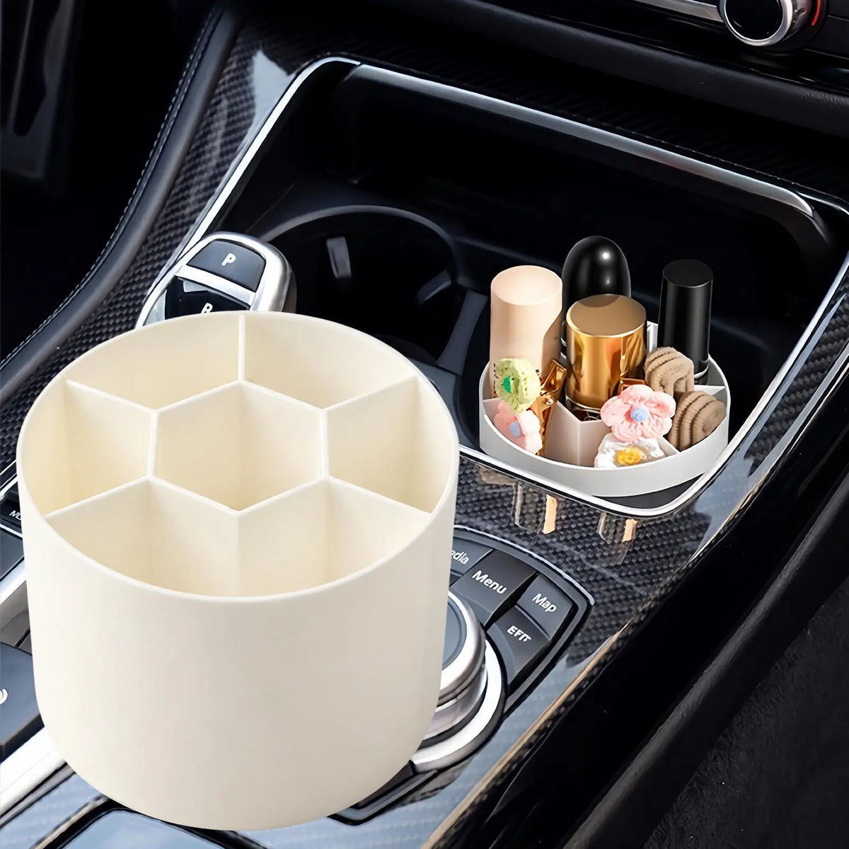 7-Compartment Makeup Brush Holder & Desk Organizer