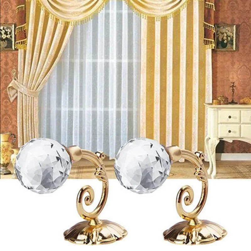 Crystal Curtain Tie Back Hooks Wall Mounted – 2 Pack