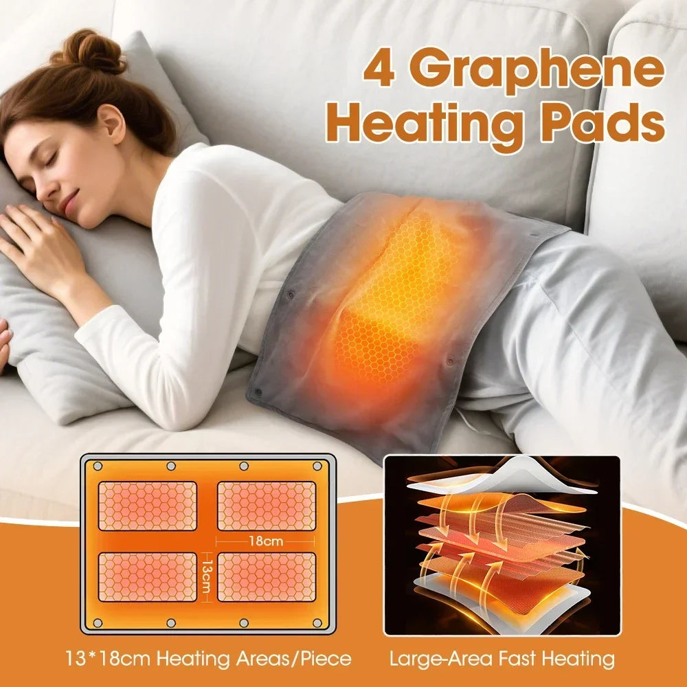 USB Electric Hand Warmer Bag – 3 Heat Levels, 4 Graphene Pads