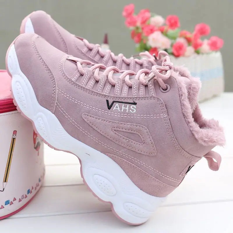 Women's Winter Velvet-Lined Sneakers – Warm Non-Slip Shoes