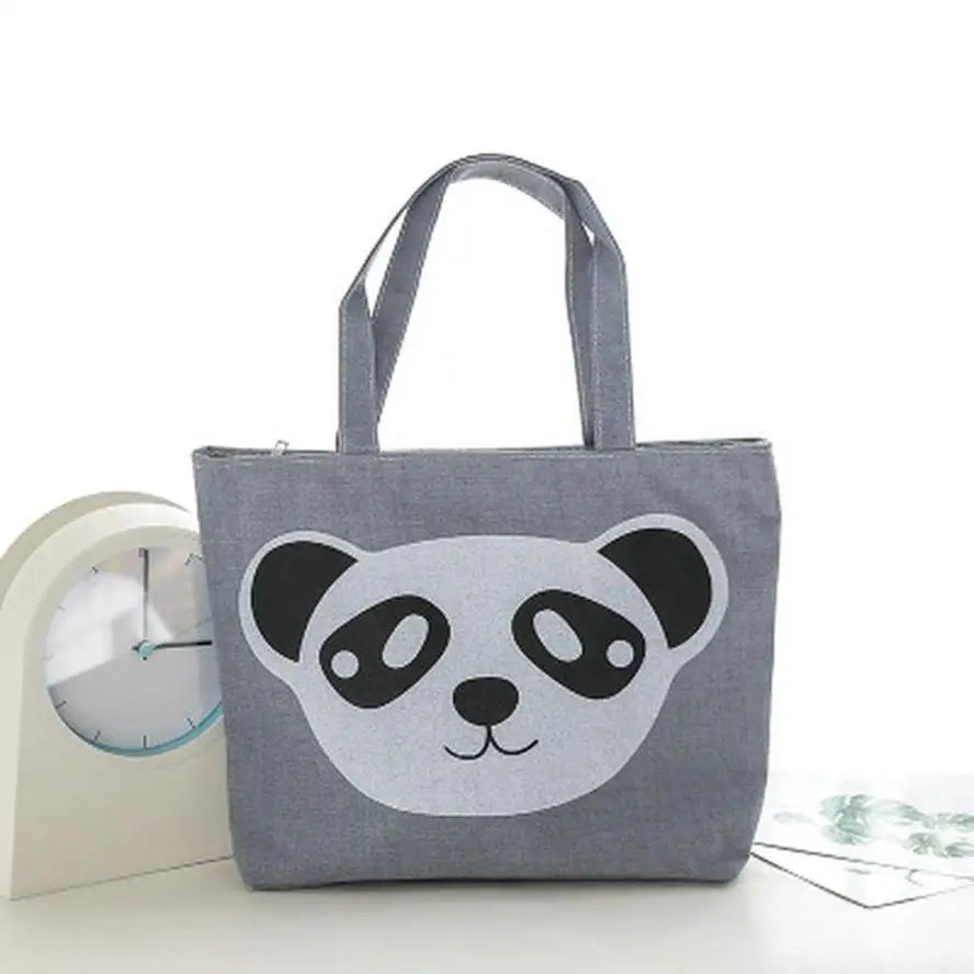 Cartoon Print Canvas Tote Bag – Large Beach & Shopping Bag