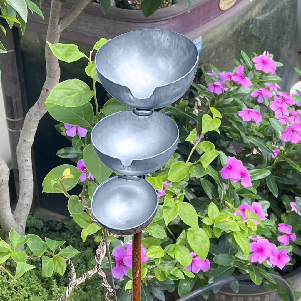 Vintage Iron Bird Bath & Bee Watering Station | Garden Stake