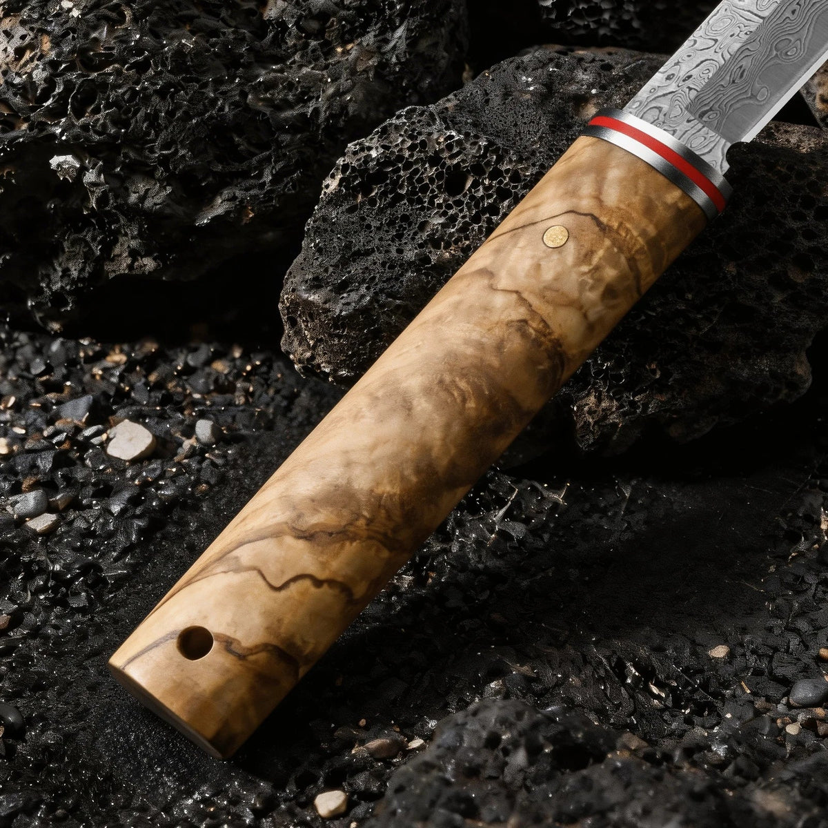 PLYS Damascus Steel Chef Knife – 9.5" Wood Handle Carving Knife