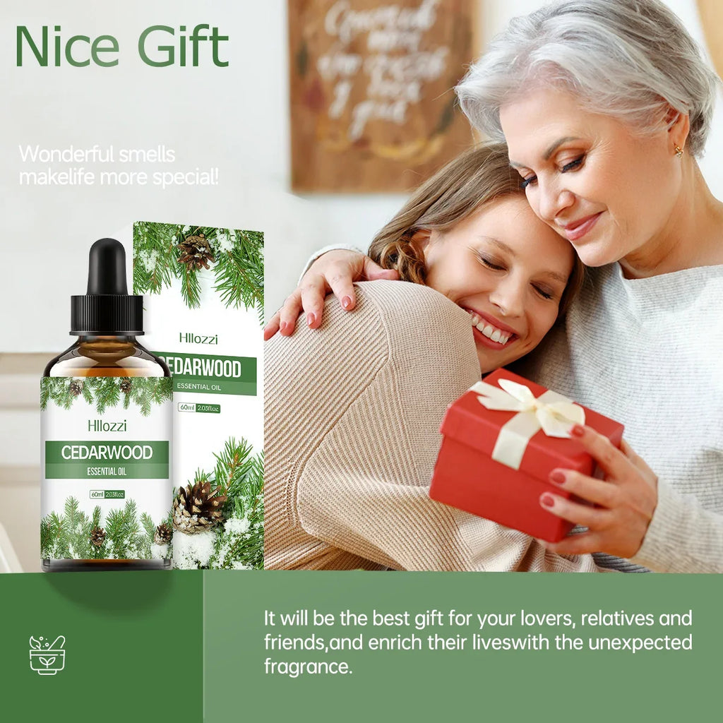 Hllozzi Cedarwood Essential Oil – Pure Aromatherapy Diffuser Oil