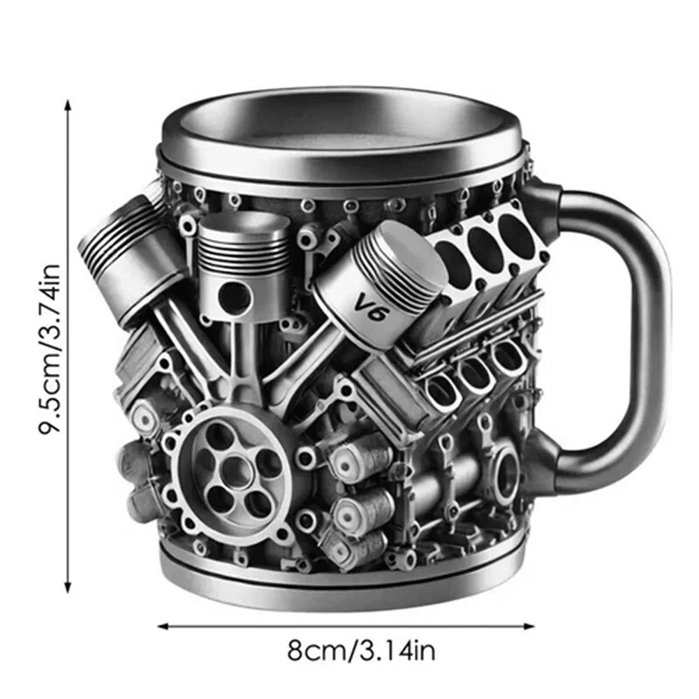 V8 Engine Stainless Steel Insulated Coffee Mug | Car Enthusiasts