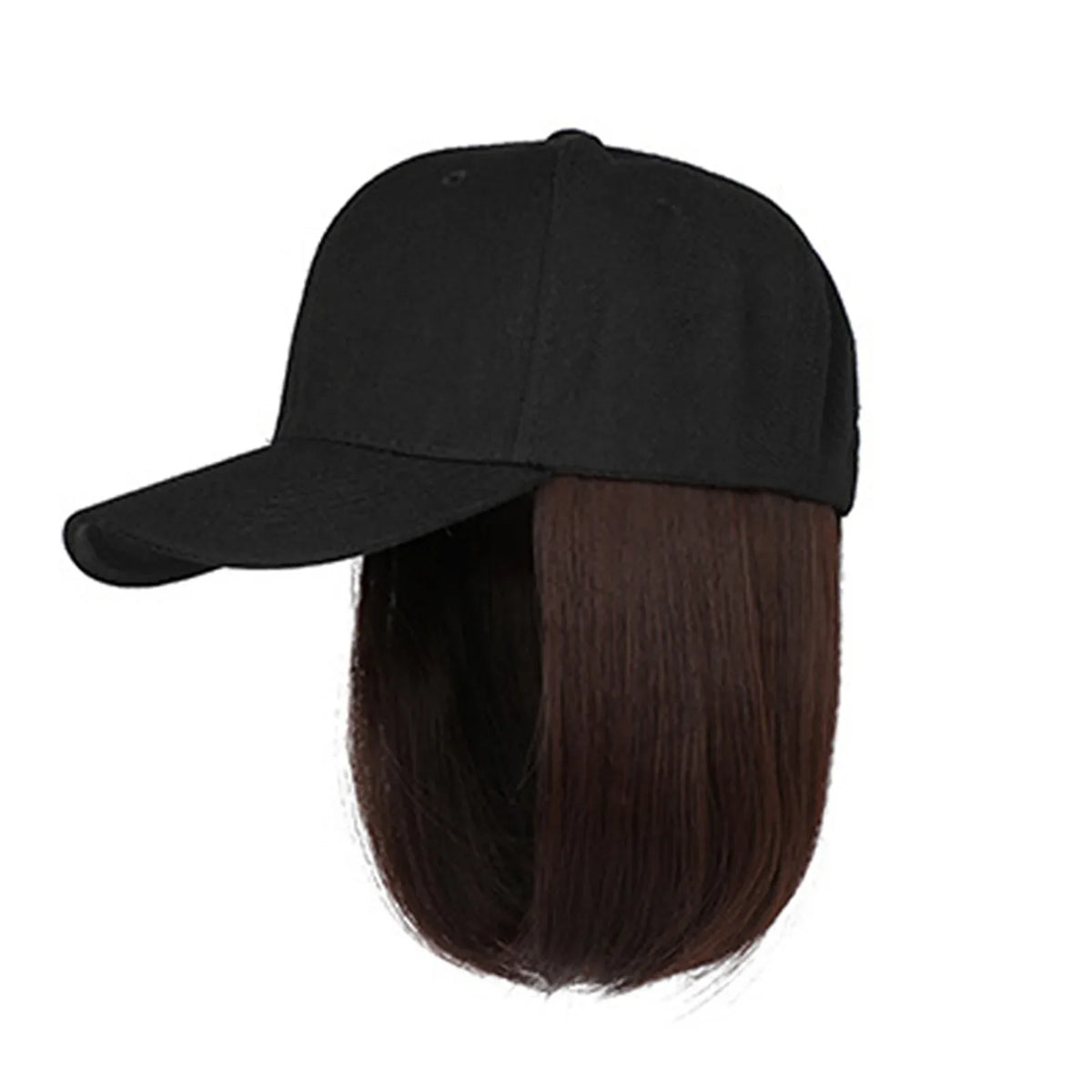 Baseball Cap Bob Wig | Adjustable Synthetic Hair Hat