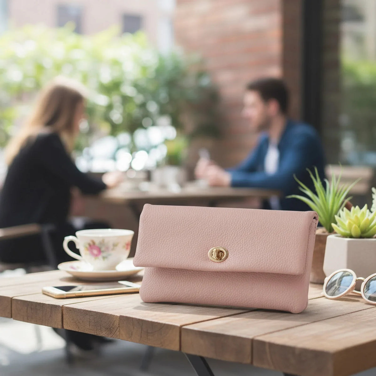 Women's Long Wallet Snap Closure Multi-Pocket Clutch Purse