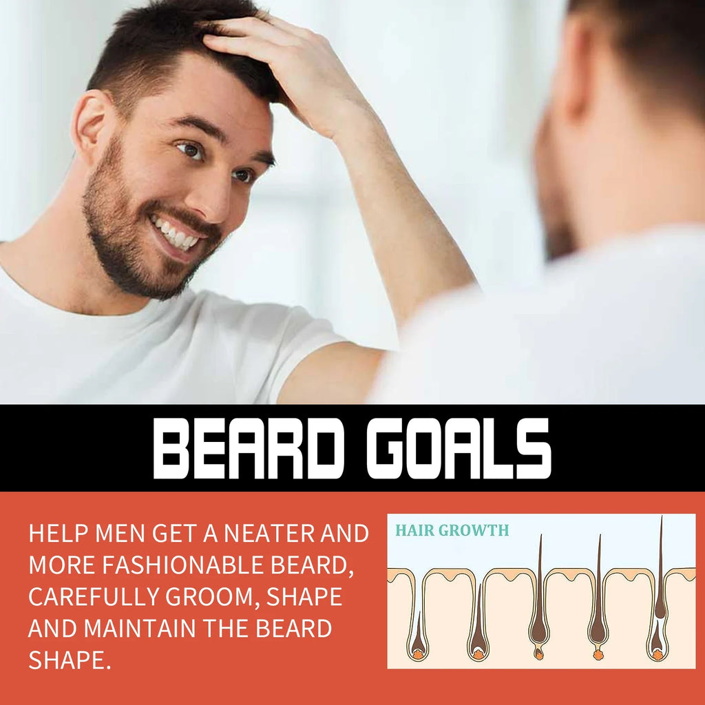 Beard Thickening Microneedle Roller – Men's Nourishing Growth Comb