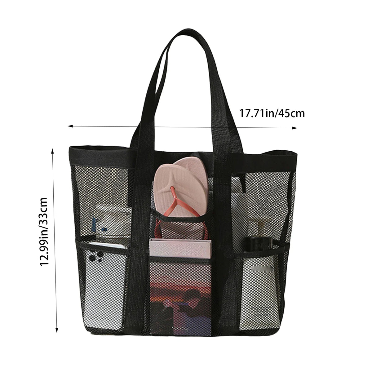 Large Nylon Mesh Beach Tote Bag – Waterproof & Sandproof